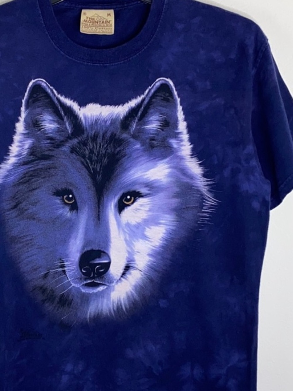 90s The Mountain Acid Wash Wolf Shirt M Vintage